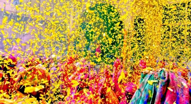 Flower Holi in Vrindavan